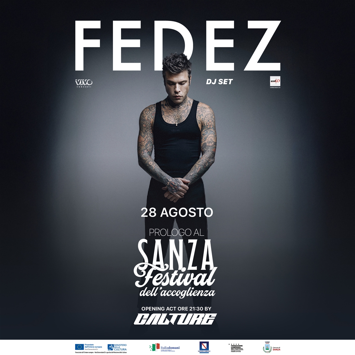 FEDEZ DJ SET IL 28 AGOSTO CHIUDE IL PROLOGO AL SANZA FESTIVAL DELL