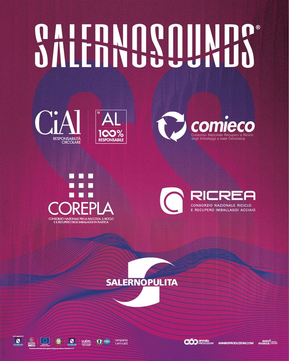 SALERNOSOUNDS 2026, LA MUSICA INCONTRA LA SOSTENIBILITÀ  GRAZIE A CIAL, COMIECO, COREPLA, RICREA